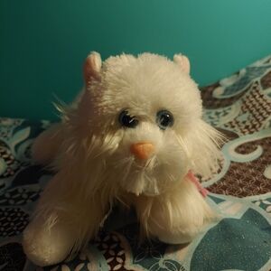 12" white persian cat stuffed animal